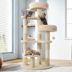 Allewie 55.5 in Cat Tree for Indoor Kitties/Soft Plush Perches/Multi-Level Cat - Image 2