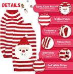 Dog Christmas Sweater Xmas Pet Clothes Cute Striped Santa Claus Costume Holiday - Image 4