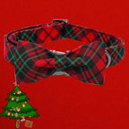 Dog Collar, Christmas Dog Collar Plaid Pet Collar Bow Holiday Bows Girl Boy - Image 3