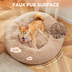 Sweetcrispy Donut Dog Bed, Large Round Calming Cat Bed - Image 2