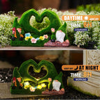 St Patricks Day Gnome Garden Gnome Statue Heart-Shaped Moss Covered Outdoor - Image 4
