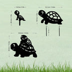 3 Pack Turtle Metal Garden Decorative Stakes, Weather Proof Silhouette Statues - Image 4
