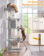 Yaheetech Cat Tree Cat Tower, 63in Multi-Level Kitten Tree - Image 9