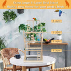 Pet Parrot Playstand Parrots Bird Playground Bird Play Stand Wood Perch Gym - Image 5