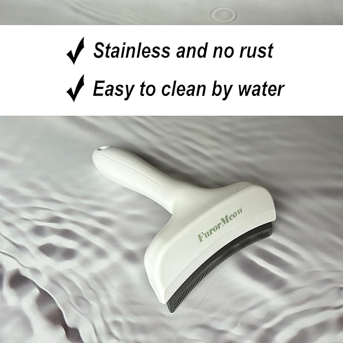 Pet Deshedding Tool with Curve Blade, Cat Grooming Brush, Tight V-shaped Teeth - Image 6