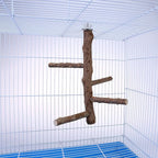 Bird Perch Stand Toy, Natural Wood Parrot Perch Bird Cage Branch Perch - Image 4