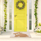 Tinideya 2 Pcs Bunny Door Mat Rabbit Welcome Non Slip Coir Mats Brown and White - Image 8