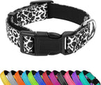 Reflective Dog Collar, Adjustable Soft Neoprene Padded Nylon Pet Collars by PWOD