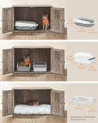 Feandrea Cat Litter Box Enclosure, Litter Box Furniture Hidden, Indoor Cat House - Image 3