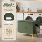 Homhedy Cat Litter Box Enclosure, Cat Washroom Furniture - Image 3