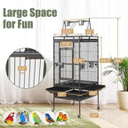 ZENY 68-Inch Birdcage, Playtop Parrot Cage, Wrought Iron Bird Cage - Image 4