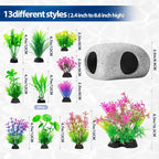 CousDUoBe 13Pcs Aquarium Hideaway Rock Cave Fish Tank Decorations quarium - Image 4