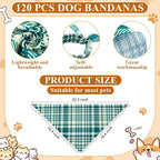 Sanwuta 120 Pcs Stripe Dog Bandanas Bulk Bandanas - Image 2