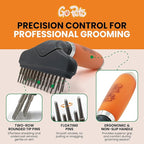 GoPets Double Row Dematting Rake Undercoat Deshedding Tool - Image 3