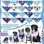 100 Pcs Winter Dog Bandanas Bulk Pet Bibs Blue Triangle Scarf Snowflake Pet - Image 4