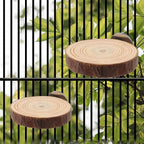 Wood Bird Perch Stand for Cage, Natural Round Wooden Parrot Platform Bird Perch - Image 3