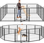 Dog Playpen Outdoor Extra Wide 12 Piece Panels Heavy Duty Dog Fence 32" Height by Committedtobetterpetlife