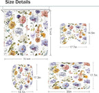 4 PCS Purple Floral Birds Bathroom Set - Image 4