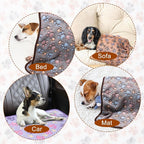 1 Pack 3 Blankets Super Soft Fluffy Premium Fleece Pet Blanket Flannel Paw - Image 5