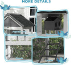 PawHut Wooden Bird Aviary, Three Doors, Perches - Image 6