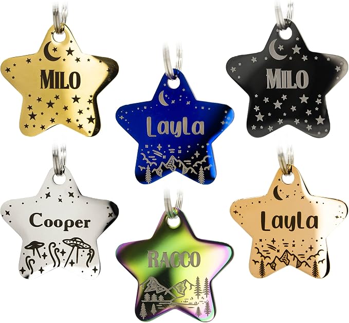 Personalized Dog Tag with 5 Lines of Custom Deep Engraved Durable Stainless by PetANTastic