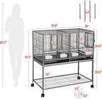 Yaheetech 41.5" Stackable Divided Breeder Breeding Parakeet Bird Cage - Image 4