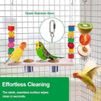 2 Pcs Bird Cage Food Holder Stainless Steel Parrot Fruit & Vegetable Skewer - Image 6