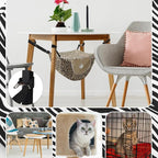 Unittype 2 Pieces Cat Cage Hammock Hanging Pet Bed Double Layer Soft Plush - Image 4