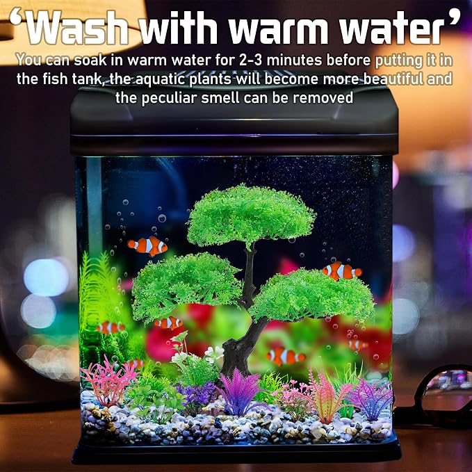 Ameliade Aquarium Artificial Plastic Plants Decoration, Aquarium Tree Decor Set - Image 5