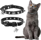 EXPAWLORER Cat Collar for Girl Boy Cats- Adjustable Leather Pet Collar by EXPAWLORER