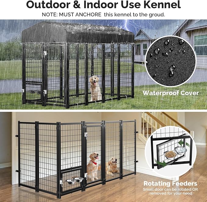 Sino Luban 2PCS Outdoor Dog Kennel Outside Run - Image 4