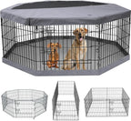 PETIME Foldable Metal Dog Exercise Pen/Pet Puppy Playpen Kennels Yard Fence by PETIME