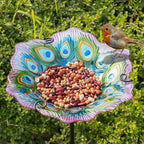 MUMTOP Glass Bird Bath, Garden Outdoor Birdbaths Birdfeeder - Image 5