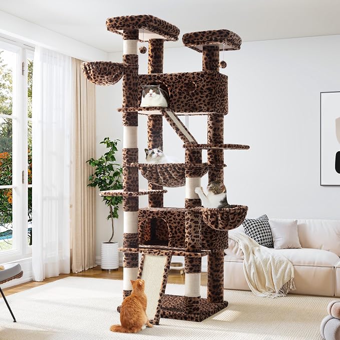Allewie 81 Inches Tall Cat Tree/Multi-Level Large Climbing Tree House and Towers by Allewie