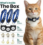 Cat Collar with AirTag Holders, Reflective Breakaway Safety Collars, Bells and - Image 2