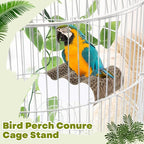 2-Piece Bird Platforms for Macaws, Small Parakeets, Budgies; Brown Corrugated - Image 4