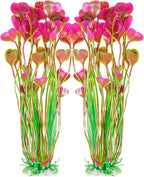 AQUANEAT Artificial Fish Tank Plants, Plastic Aquarium Accessories Large by Aquaneat
