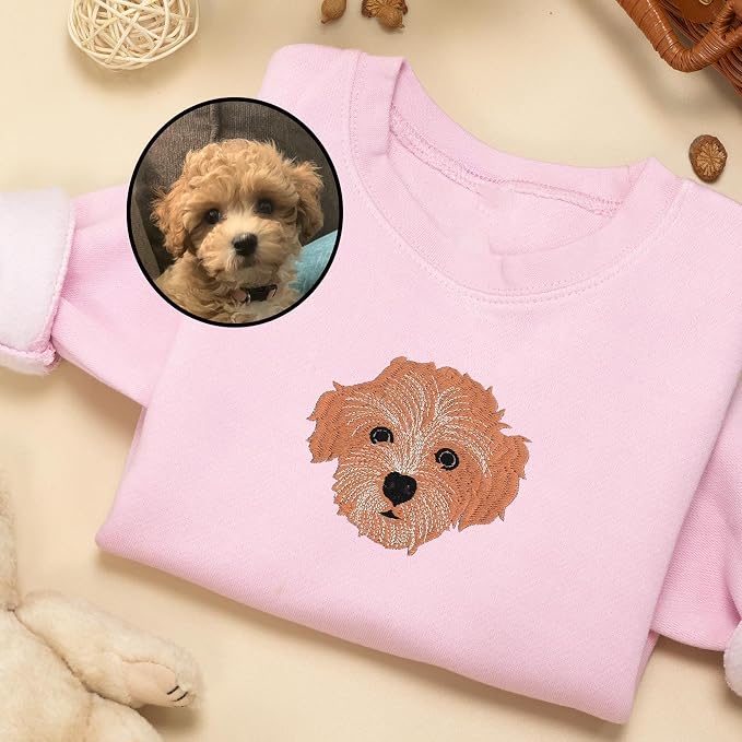NAZENTI Custom Photo Pet Embroidered Sweatshirt, Custom Dog Face Embroidered - Image 6