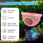 Pink Floating Betta Hide & Shrimp Cave – 3D Printed Aquarium Hammock, Feeding - Image 7