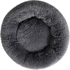 Super Soft Donut Cat Bed and Dog Bed Round Plush Pet Cushion Fluffy Rabbit Cave by Fhodigogo