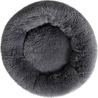 Calming Donut Cat Bed Dog Bed Round Plush Pet Cushion Fluffy Rabbit Cave Warm by Fhodigogo