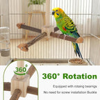 Rotating Bird Perches, Natural Wooden Perch - Image 3