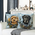 Fahrendom Winter Dogs Decorative Throw Pillow Covers 18 x 18 Set of 4, Boston - Image 2