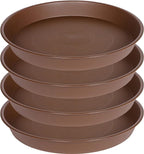 4 Pack of 18 19 inch Plant Saucer Drip Tray, Heavy Duty Large Deep Plant Saucers by Bleuhome