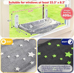 Cat Window Perch, Glow in The Dark Cordless Foldable Pet Hammock Bed - Image 4