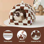 Lesure Cute Cat Beds for Indoor Cats - 2 in 1 Cat Cave Bed for Large Cats - Image 5