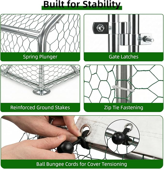 Large Metal Chicken Coop, Walk-in Chicken Run - Image 4