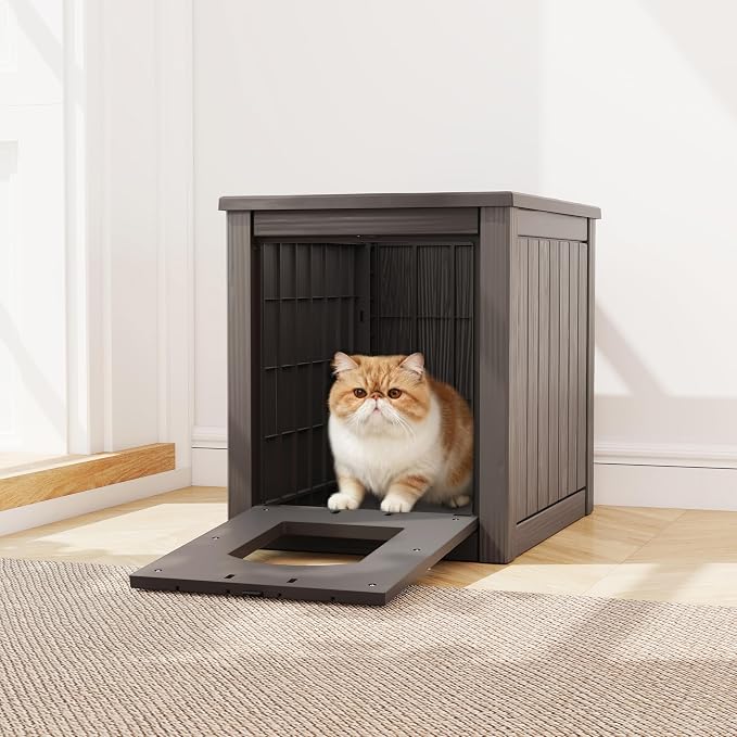 Litter Box Enclosure, Waterproof & Weatherproof Plastic Cat House - Image 3