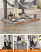 Feandrea Cat Tree, 73.2-Inch Tall Cat Tower, Plush Multi-Level Condo - Image 8
