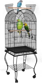 SUPER DEAL 63.5'' Rolling Bird Cage Large Wrought Iron Cage by Superdeal